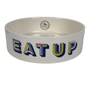 Park Life Designs "Eat Up" 6.5" Ceramic Pet Bowl "I Love My Pet" Inside Bowl NEW